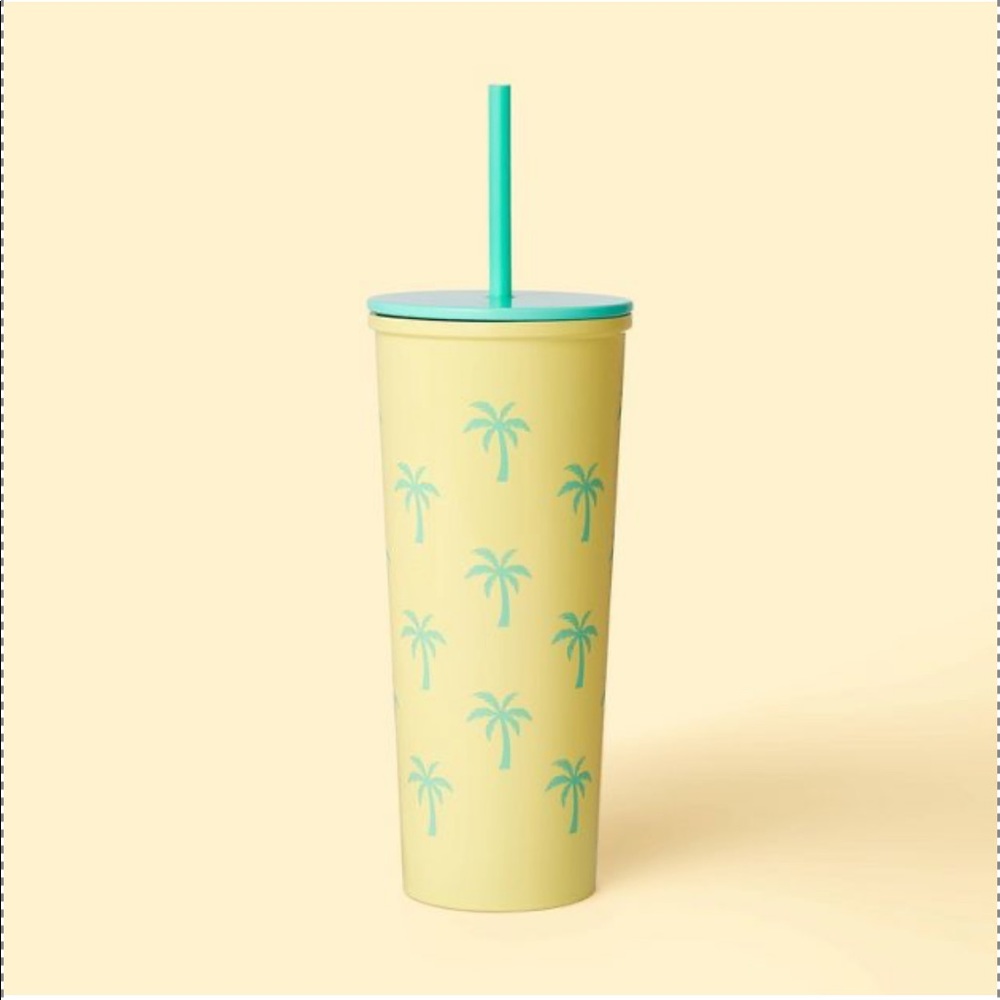 Stoney Clover Lane x Target 23oz Stainless Palm Tree Tumbler Light Yellow/Green